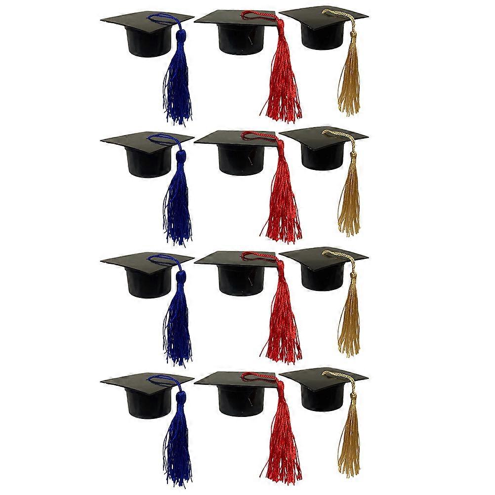 12Pcs Creative Graduation Candy Boxes Hat Shape Gift Packaging Assorted Favors Square Design