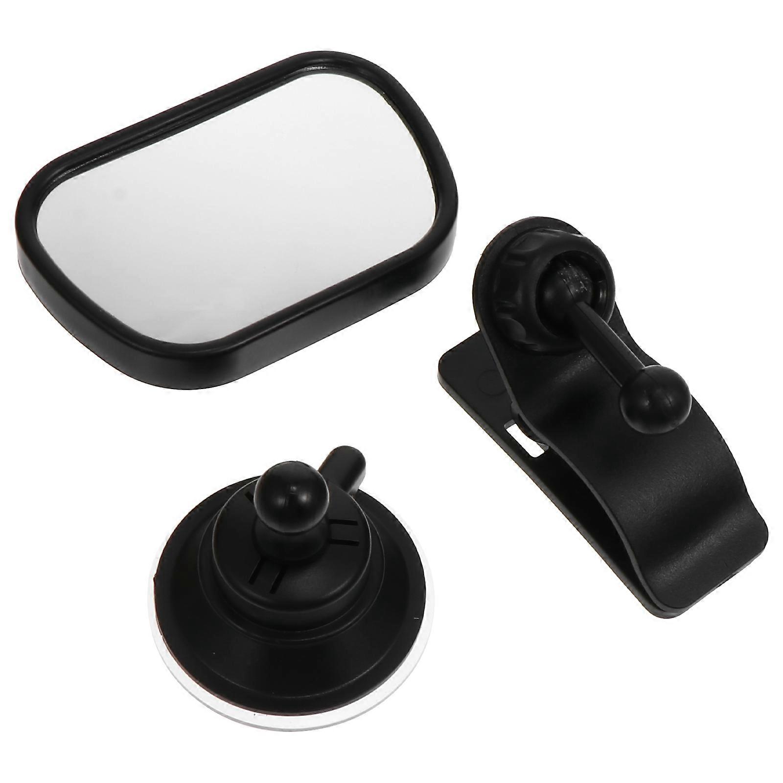 Car Rear View Mirror Backseat Observation Mirror Set for Safe and Stable Installation, Black