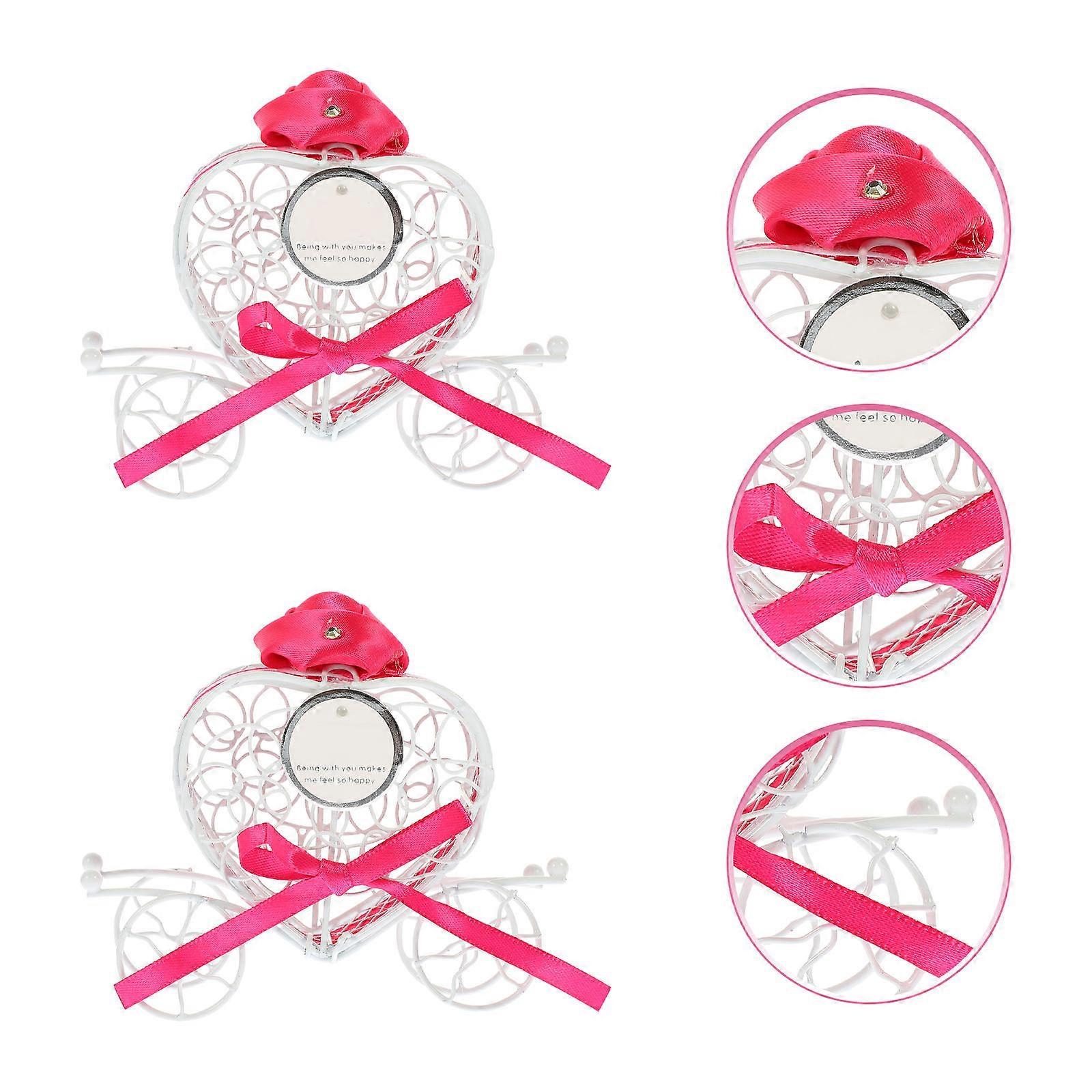 4Pcs Heart Shaped Wedding Candy Boxes for Packaging