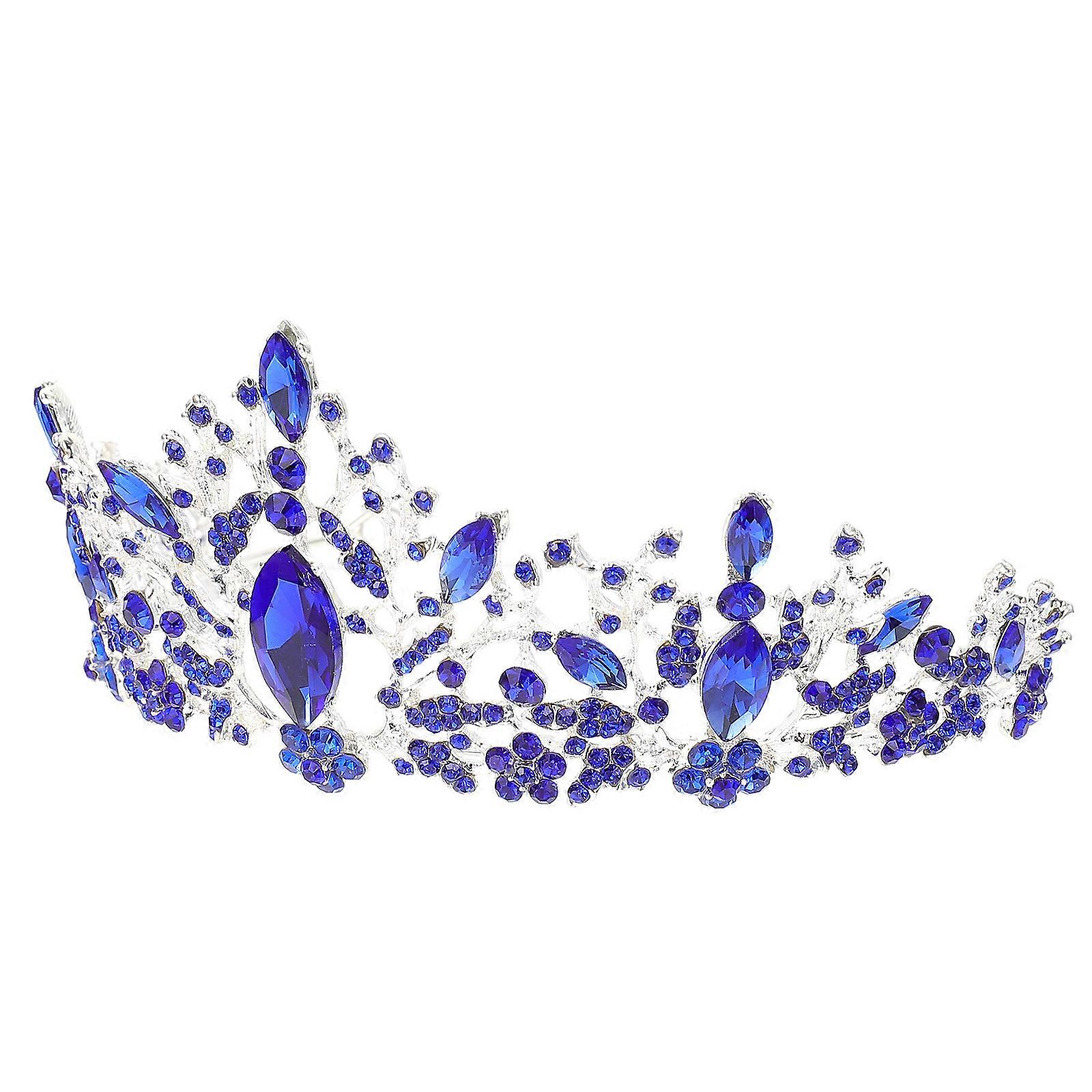 Retro Baroque Crown Headwear For Evening Parties With Rhinestone 1Pack