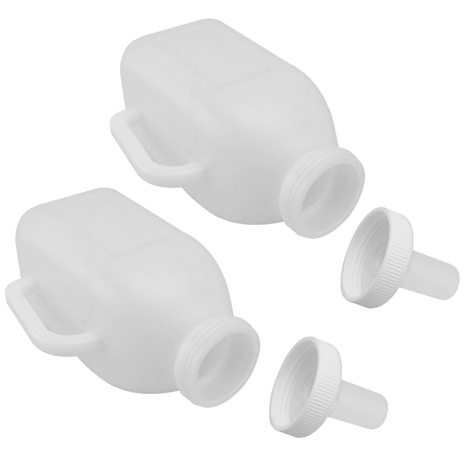 White Plastic Feeding Bottles for Young Livestock Durable with Anti-Bite Design 1L 2 Sets