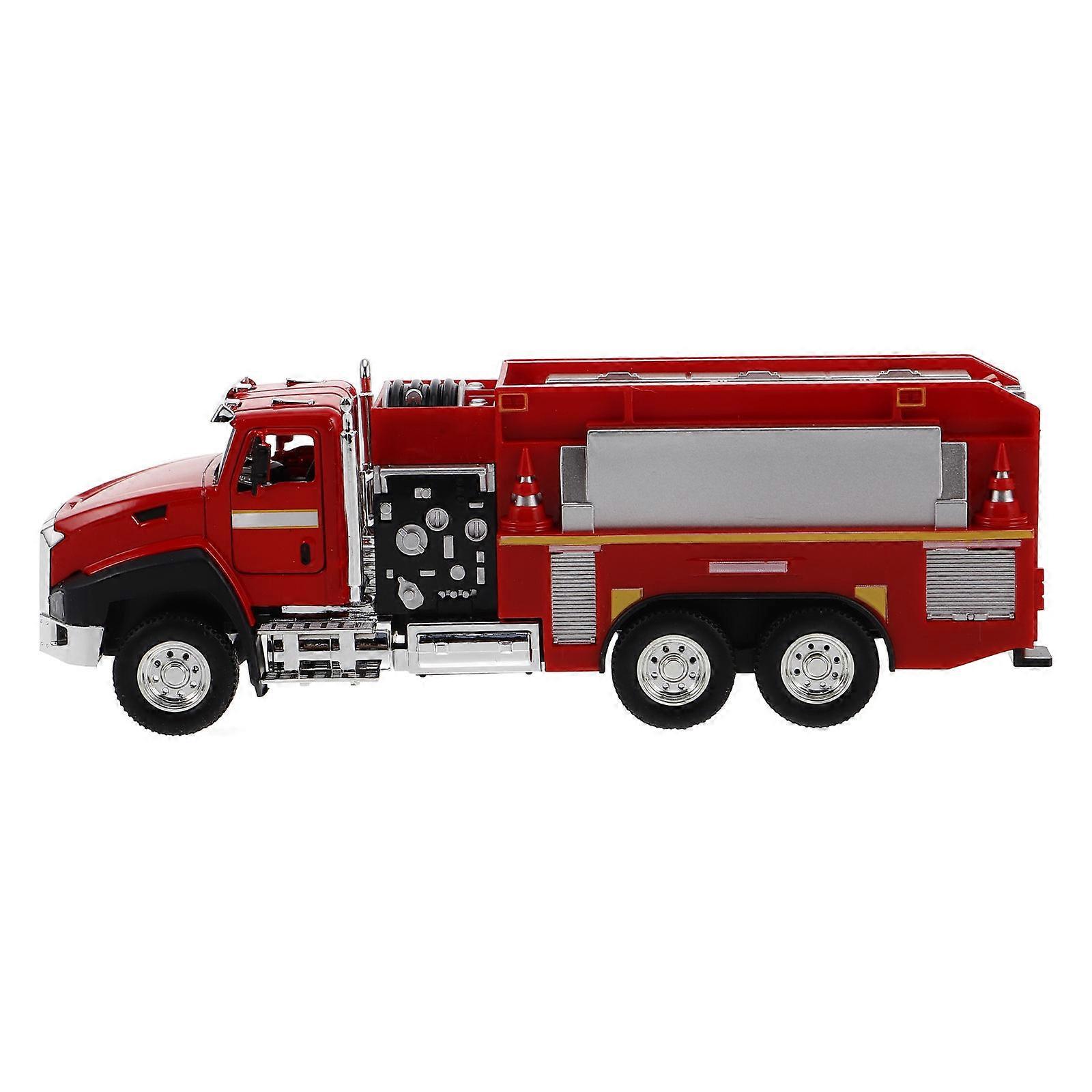 Alloy and Plastic Toy Car Set with Dump Truck and Fire Truck for Home Play Suitable for