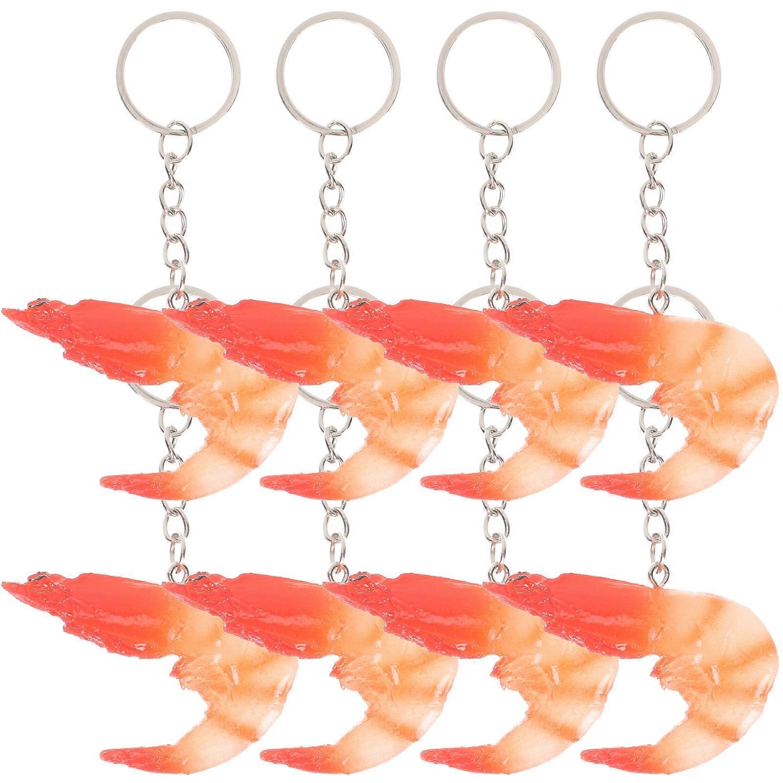 8PCS Creative Simulated Shrimp Keychain – Lightweight, Realistic Design for Backpacks, Travel & Daily Use