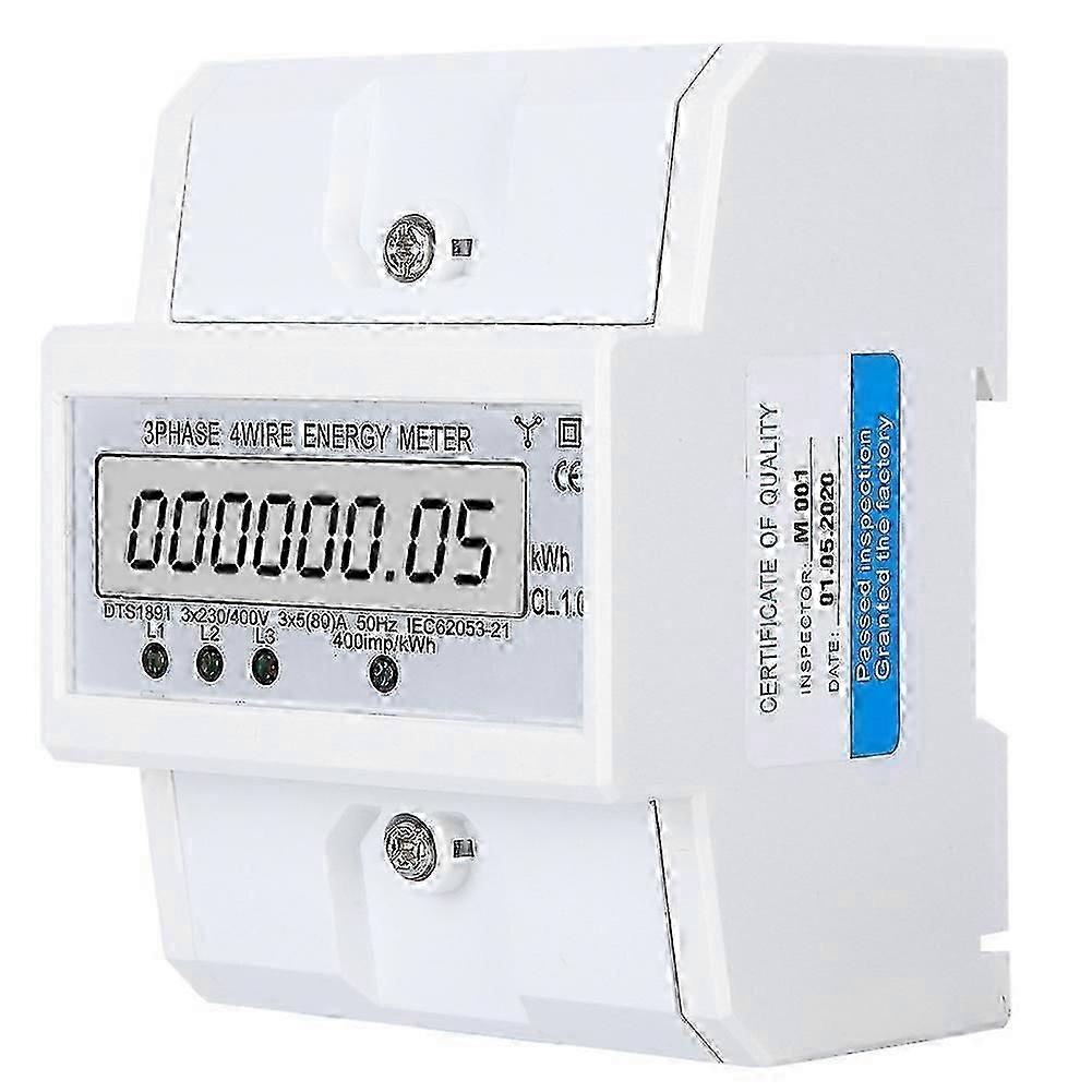 Energy Meter 3Phase 4Wire LCD Digital Display DTS1891 Smart Home Electric Measurement Device