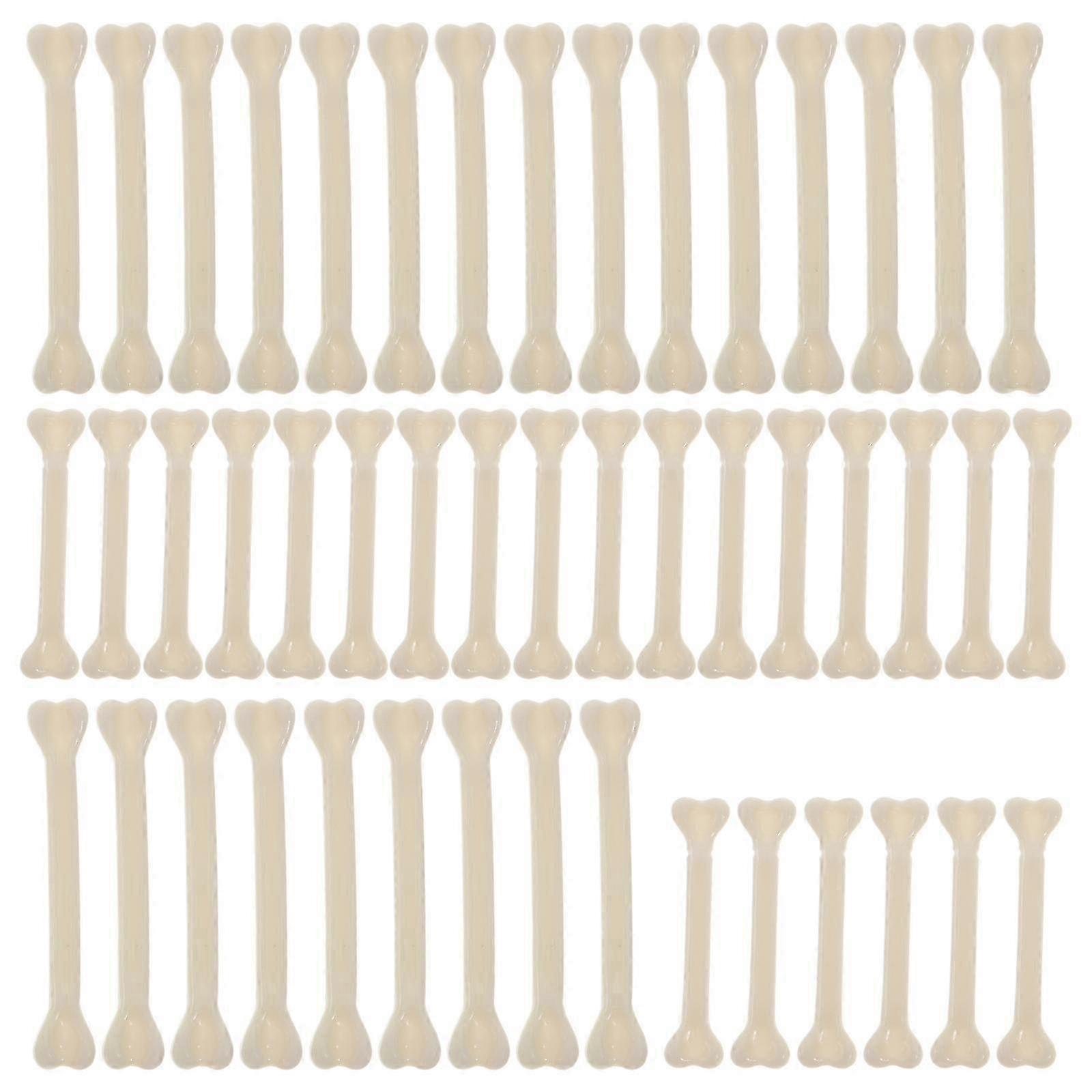 2025 48pcs Fake Bones Plastic Bones Artificial White Bones Halloween Fake Plastic Bones