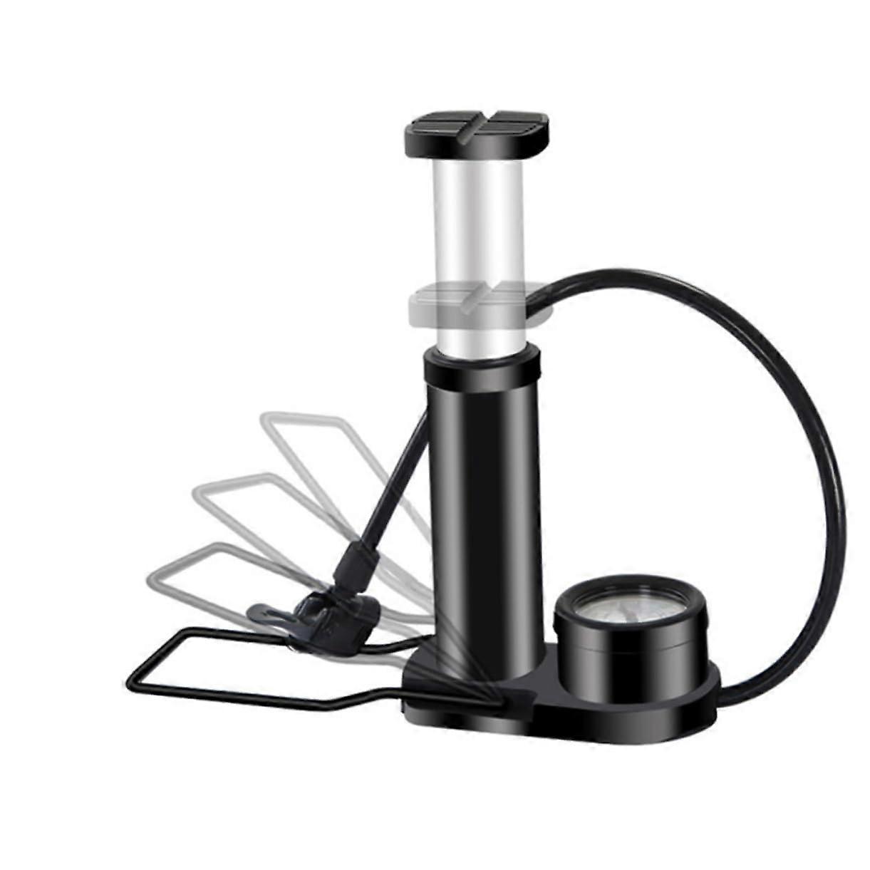 Mini Hochdruck Fußpumpe mit Barometer und Reifenreparaturset für Fahrräder – Leichte Tragbare Fahrradpumpe für E-Bikes und Mountainbikes