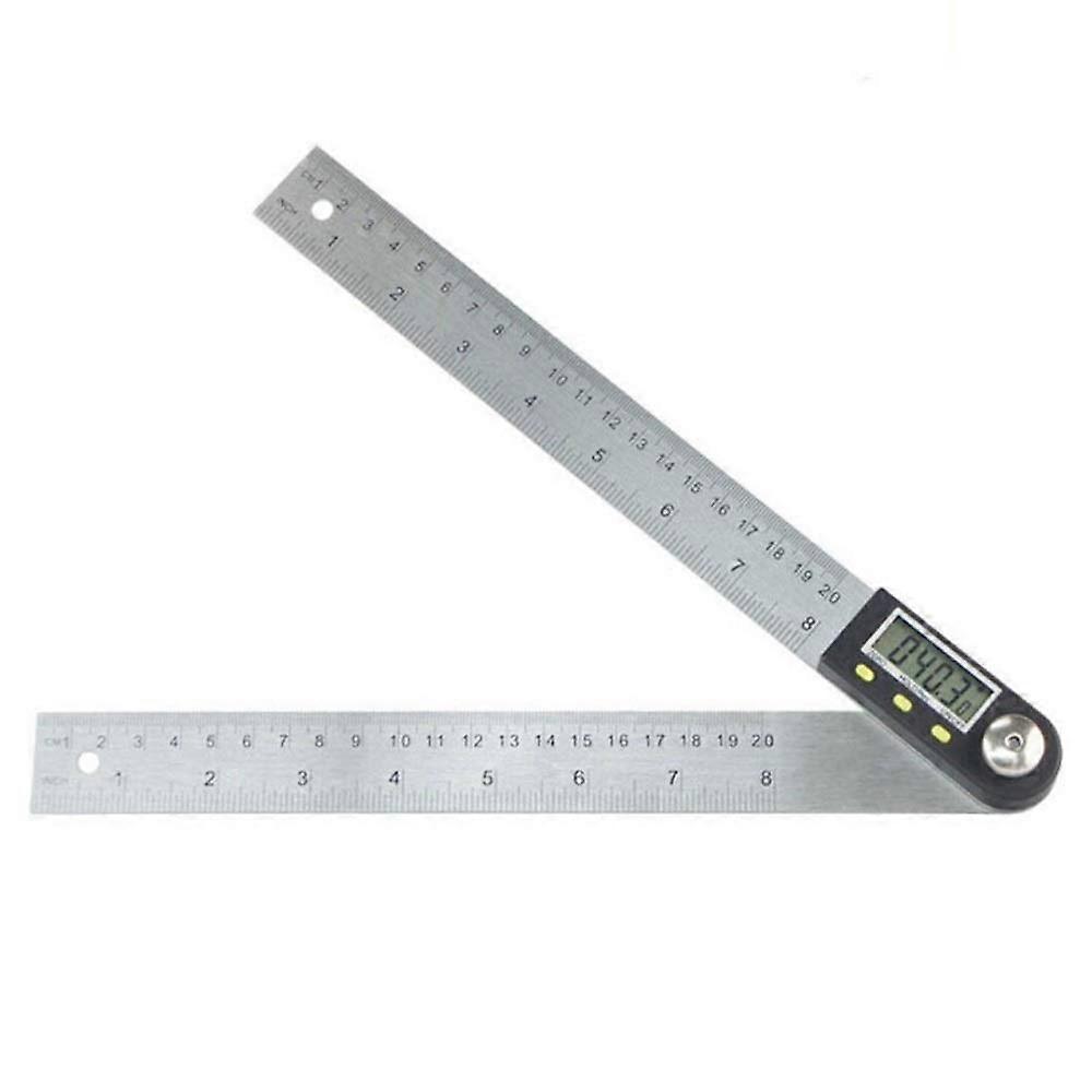 Digital Display Universal Angle Ruler 200mm Stainless Steel for Carpenters (Silver)