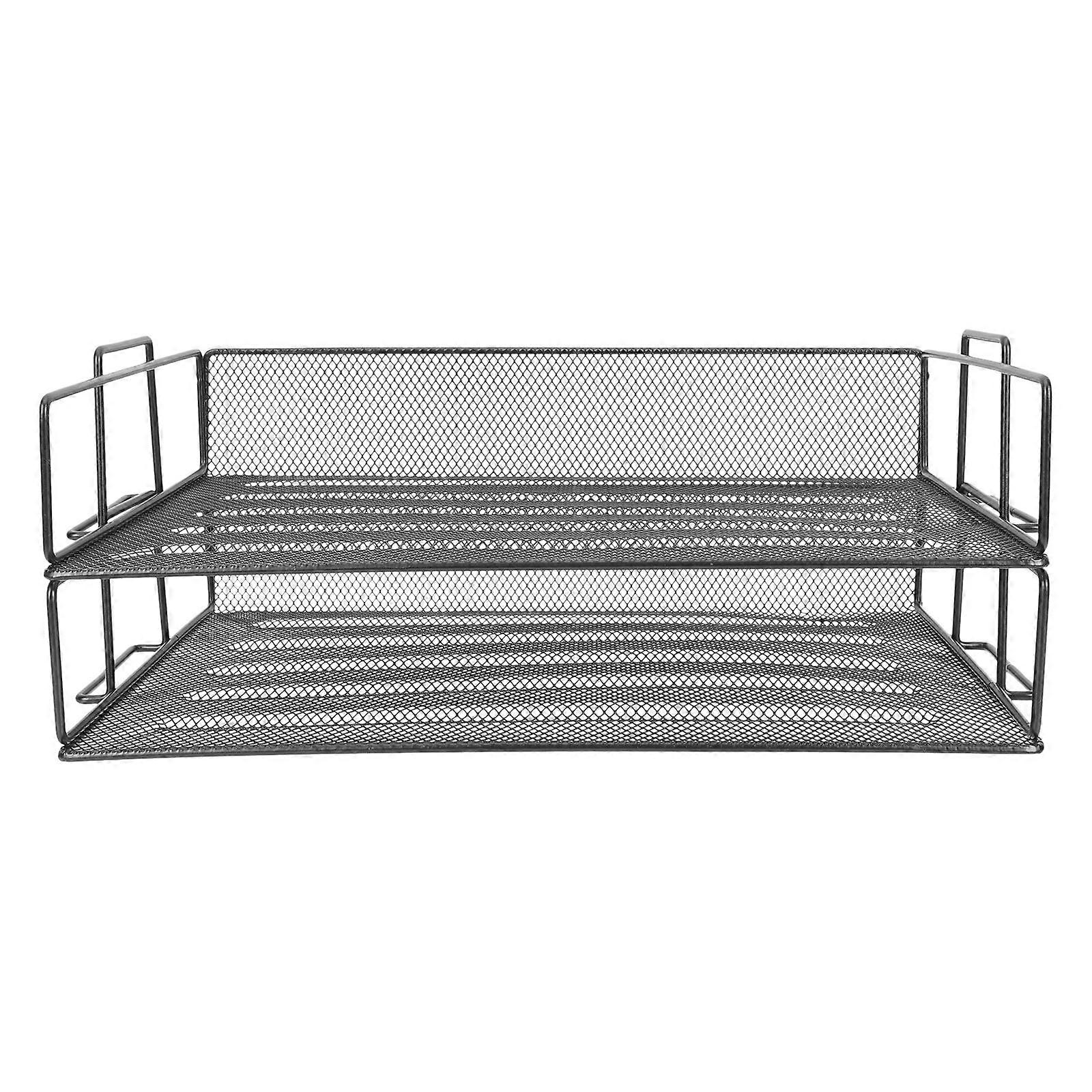 Office Storage Rack Document Organizer File Storage Shelf for Office Use Black Metal 1Set