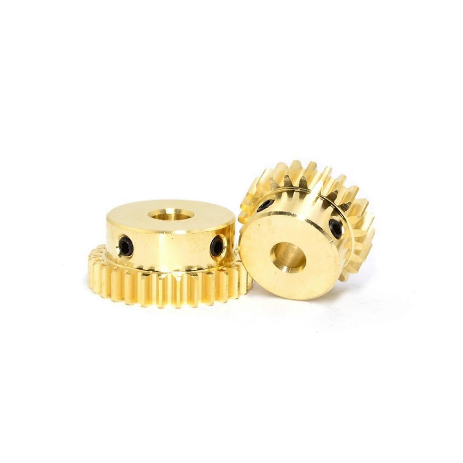 Brass Gears 2 Pieces 1 Module 15T 16T 18T 20T 22T Bore 4/5/6/7/8/10/12mm For Motor Machines 20T Bore 8mm