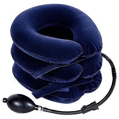 Pinched Nerve Neck Stretcher Cervical Traction Device Inflatable Neck Collar for Pain Relief and Spine Alignment, Blue