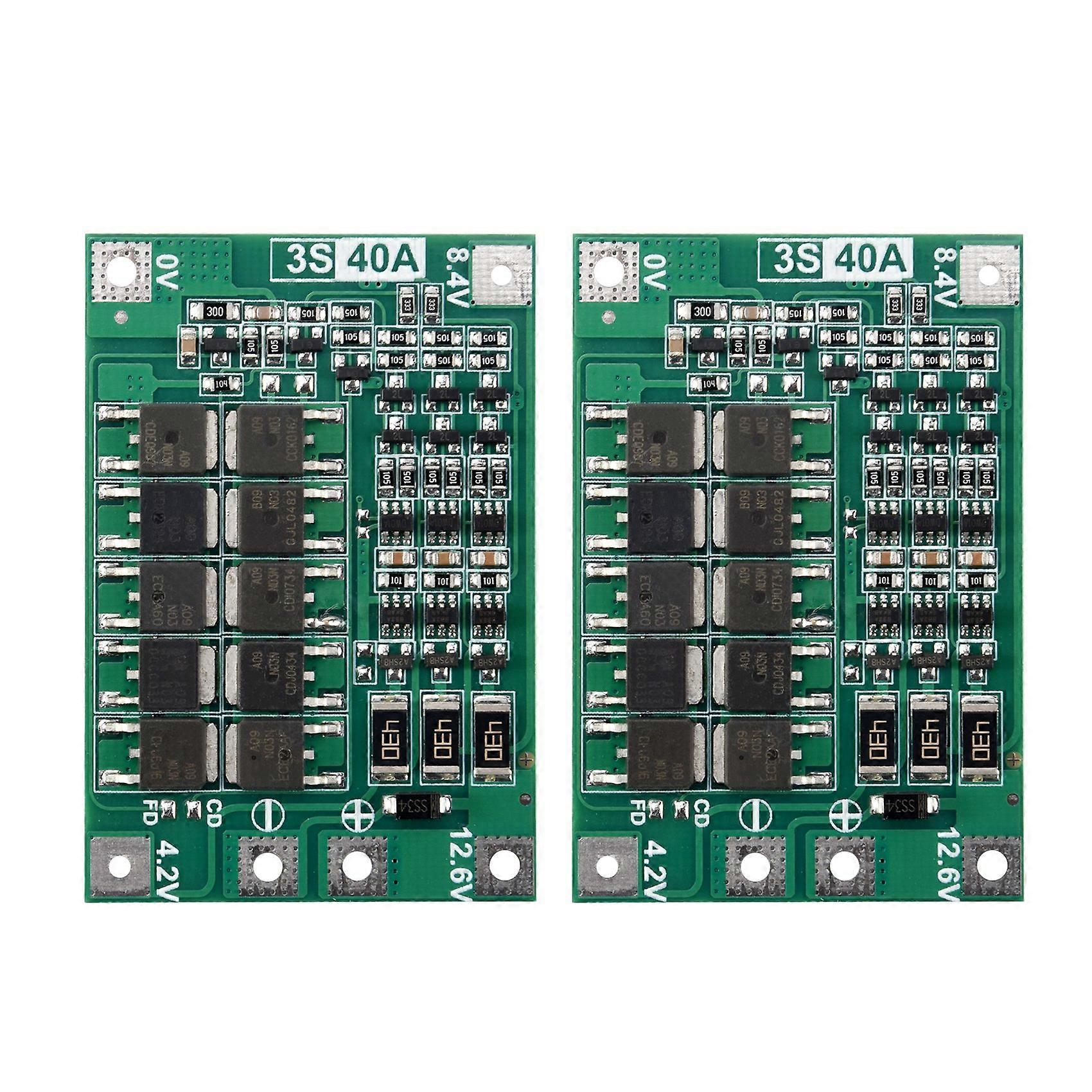 2PCS 3S 40A for Screwdriver 12V Li-Ion 18650 Bms Battery Protection Board Pcm with Balance Liion Battery Cell Module