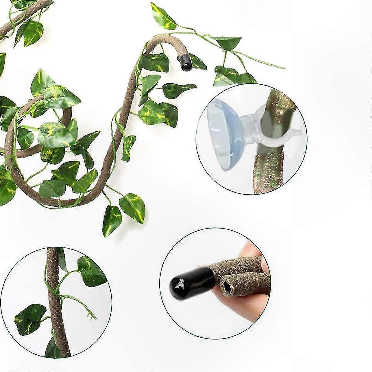 Reptile Bend-A-Branch Vines Flexible Leaves Pet Habitat Decor Climber Jungle Long Vines for Climbing Gecko Lizard