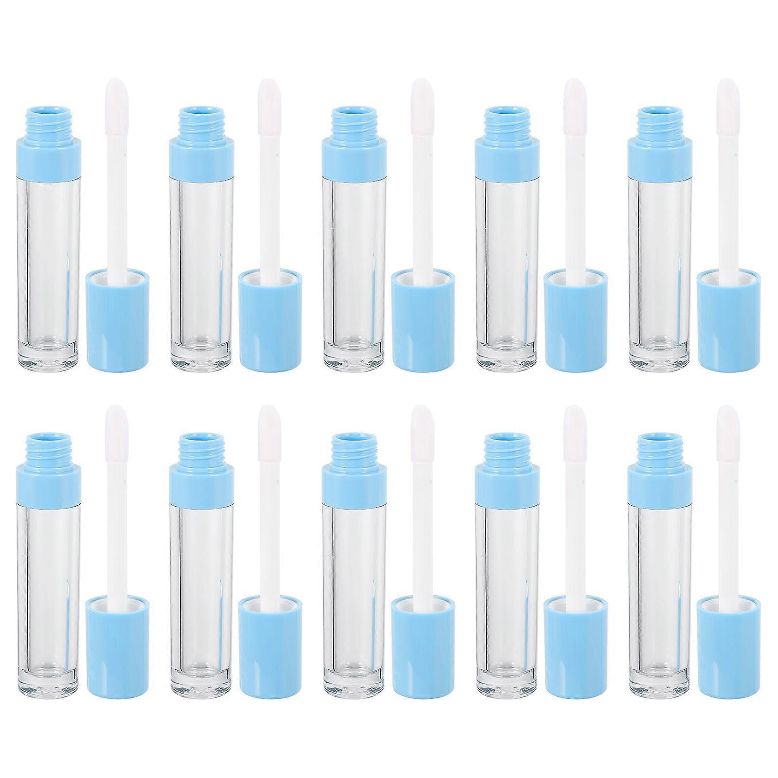 Plastic Lip Gloss Tube Cosmetic Container for Females Blue Abs Material Easy to Apply 10Pcs