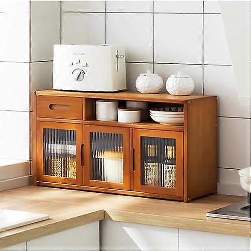 Kitchen Spice Rack Organizer Countertop Multi Layer Brown 62x23x39cm For Cabinet Cupboard Sideboard Desk