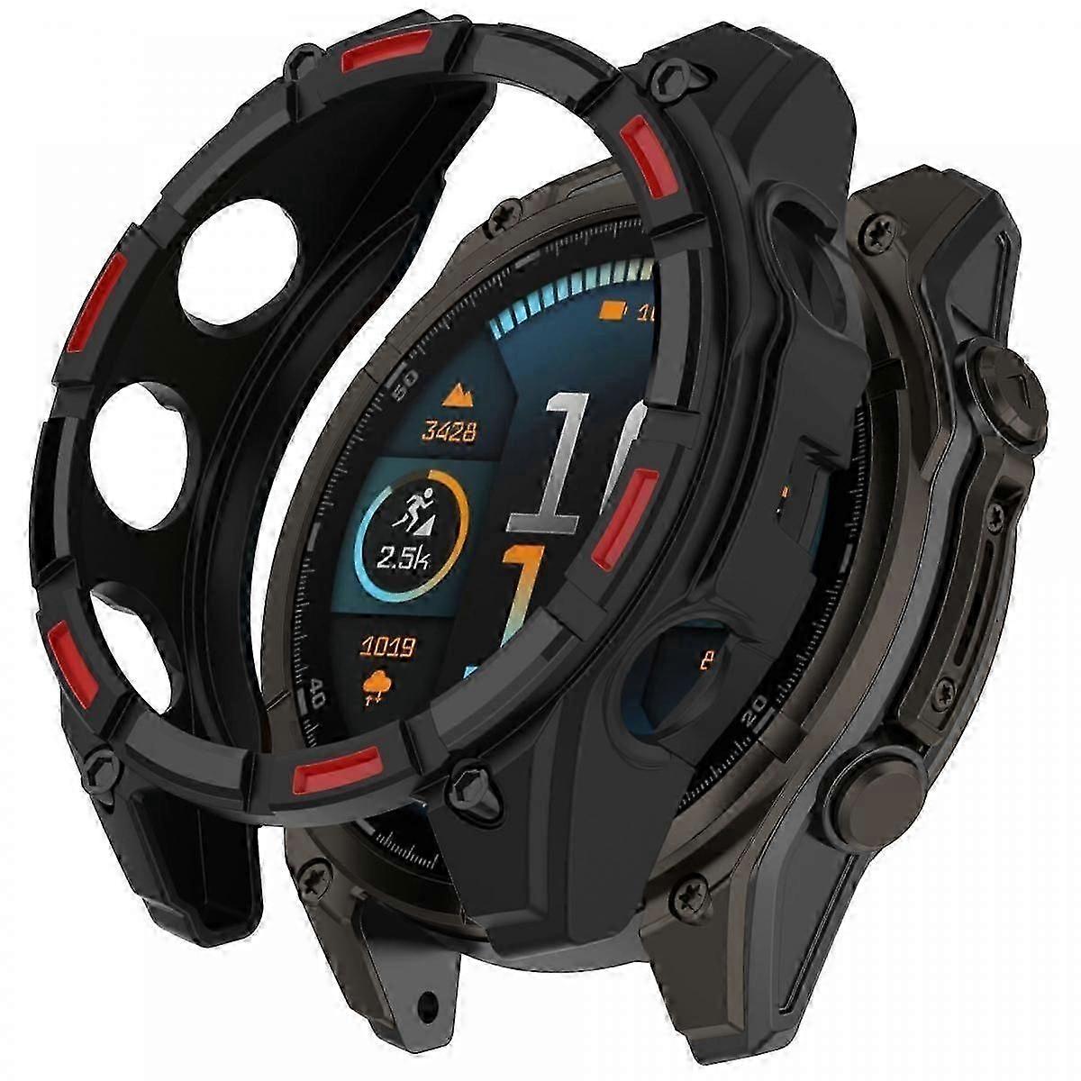 For Garmin Fenix 8 51mm Tpu Watch Case Anti-scratch Hollow Watch Frame Cover - Midnight Blue