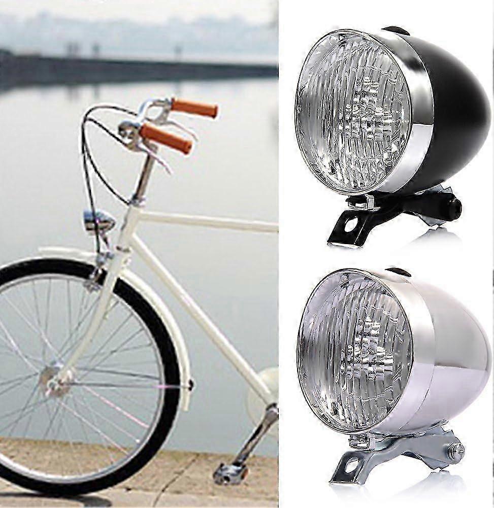 Retro Bike Front Light - 3LED Light - Battery Powered - 2 Modes - Mount Included