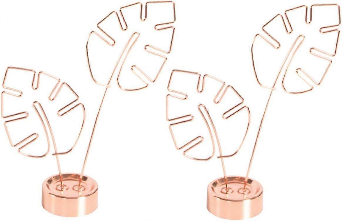 2Pcs Leaf Photo Clip Holders Multi Functional Memo and Picture Display Stands for Weddings