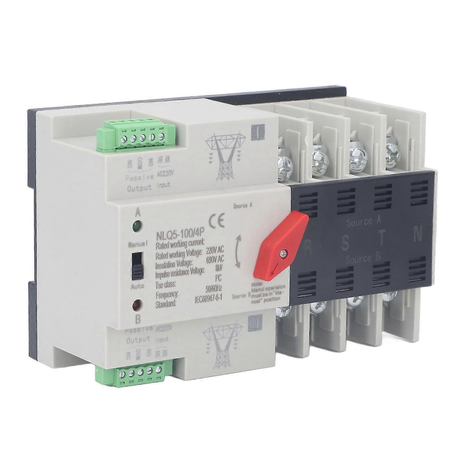 NLQ5-100/4P Dual Power Automatic Transfer Switch 4P 220V Silver