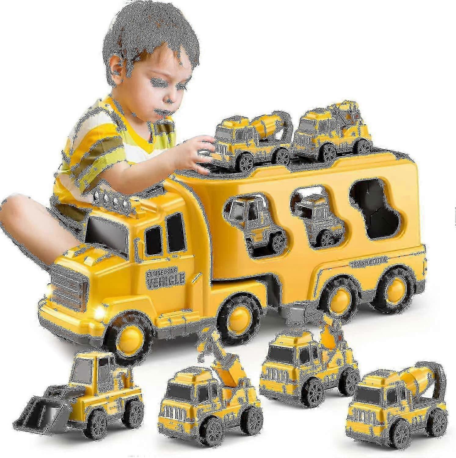 Temi בנייה צעצועים משאית פעוטות עבור 3 4 5 5 בן 6 בנים - 5 ב 1 חיכוך כוח רכב רכב T