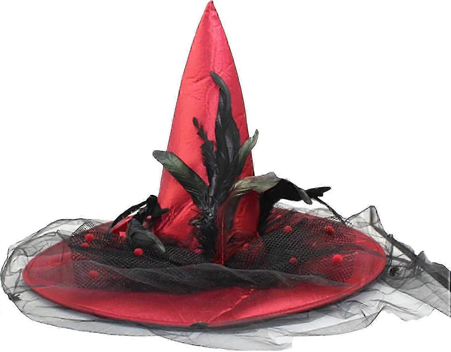 Feather & Tulle Witch Hats: Women's Halloween Elegance