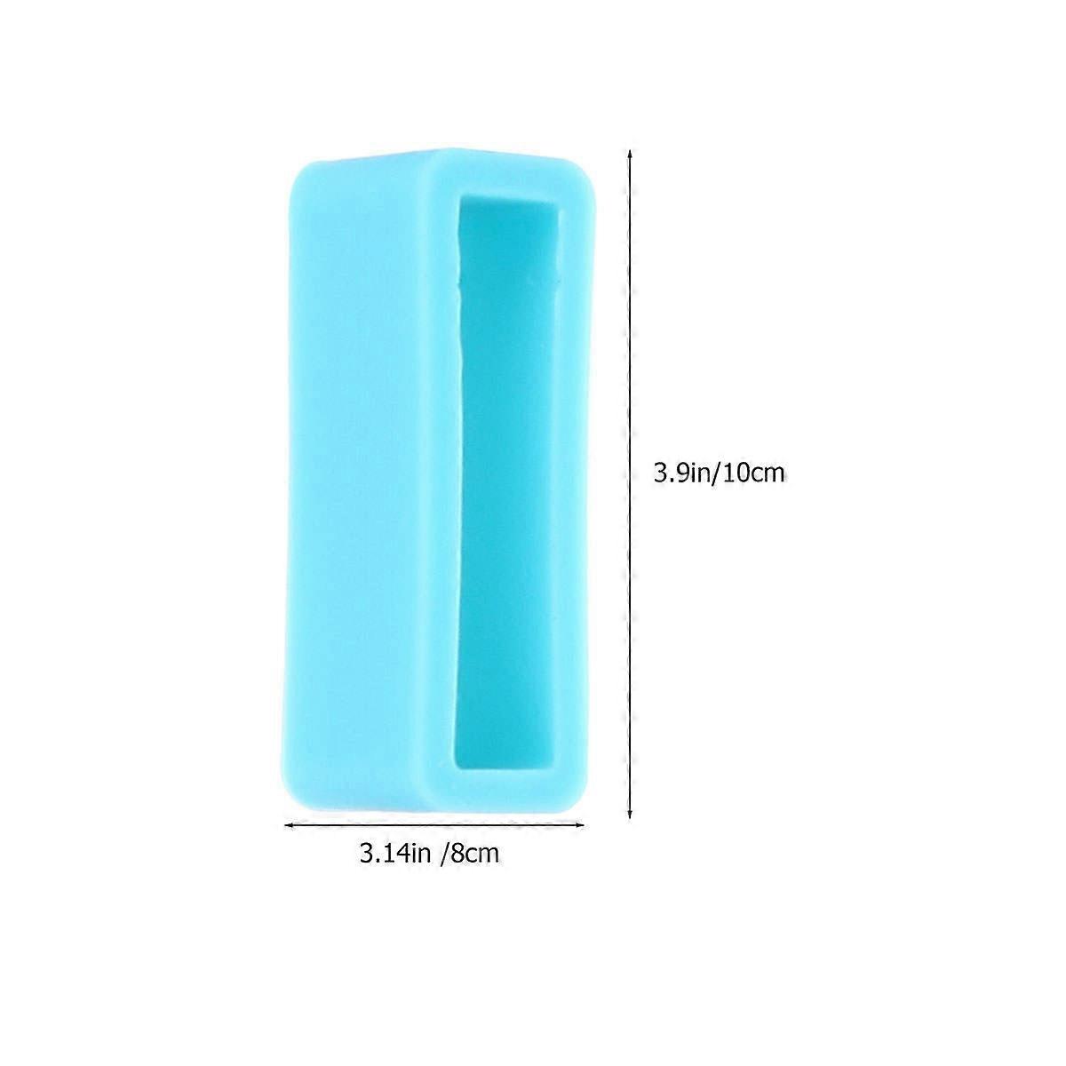 Silicone Watch Band Bezel Rings Set 8pcs Movable Strap Loops Replacement for Men Women Sky Blue Dark Blue