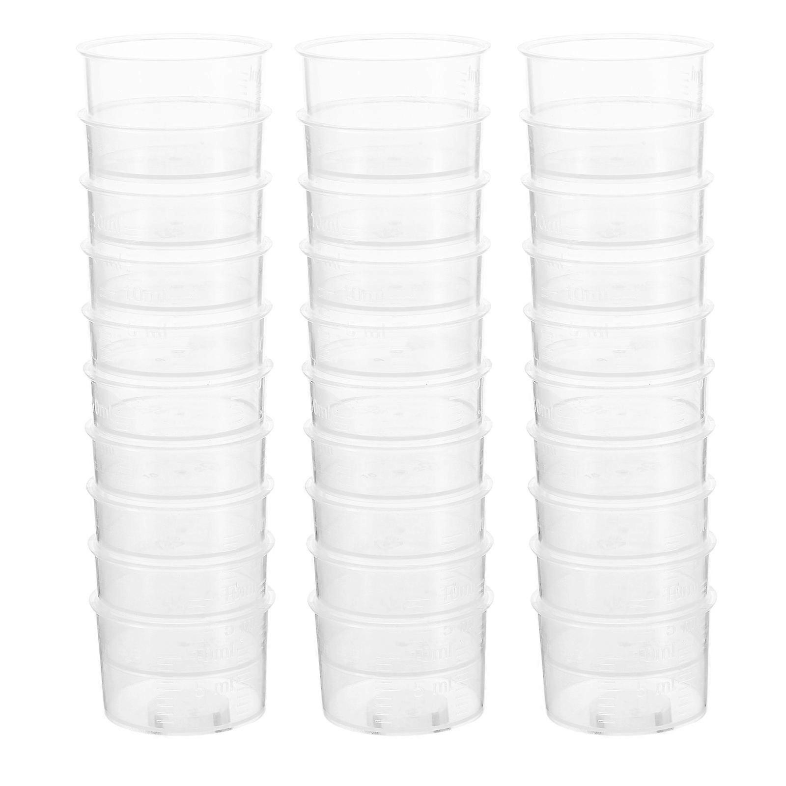 Small Measuring Cup For Kitchen Tools Plastic Beaker With Scale Graduated Clear 50Pcs