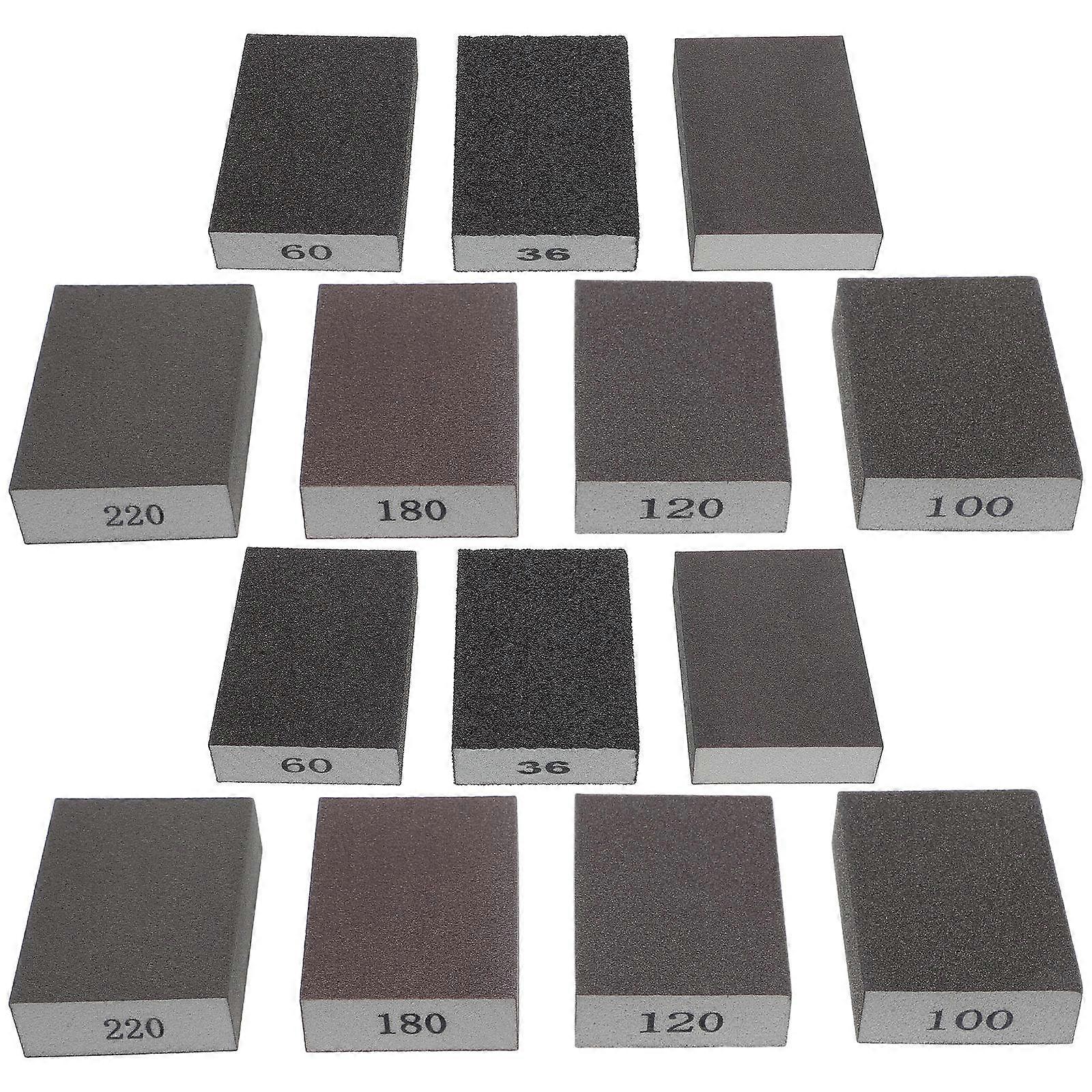 Sanding Sponges Set Sandpaper For Wall Repair Surface Sanding Outdoor Use Professional Applications 3.9×2.8×1in Fine Polishing 14Pcs