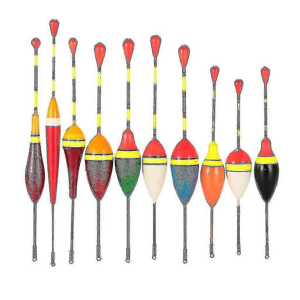 10pcs Multi-purpose Light Floaters Fishing Floats Set Buoyant Bite Strike