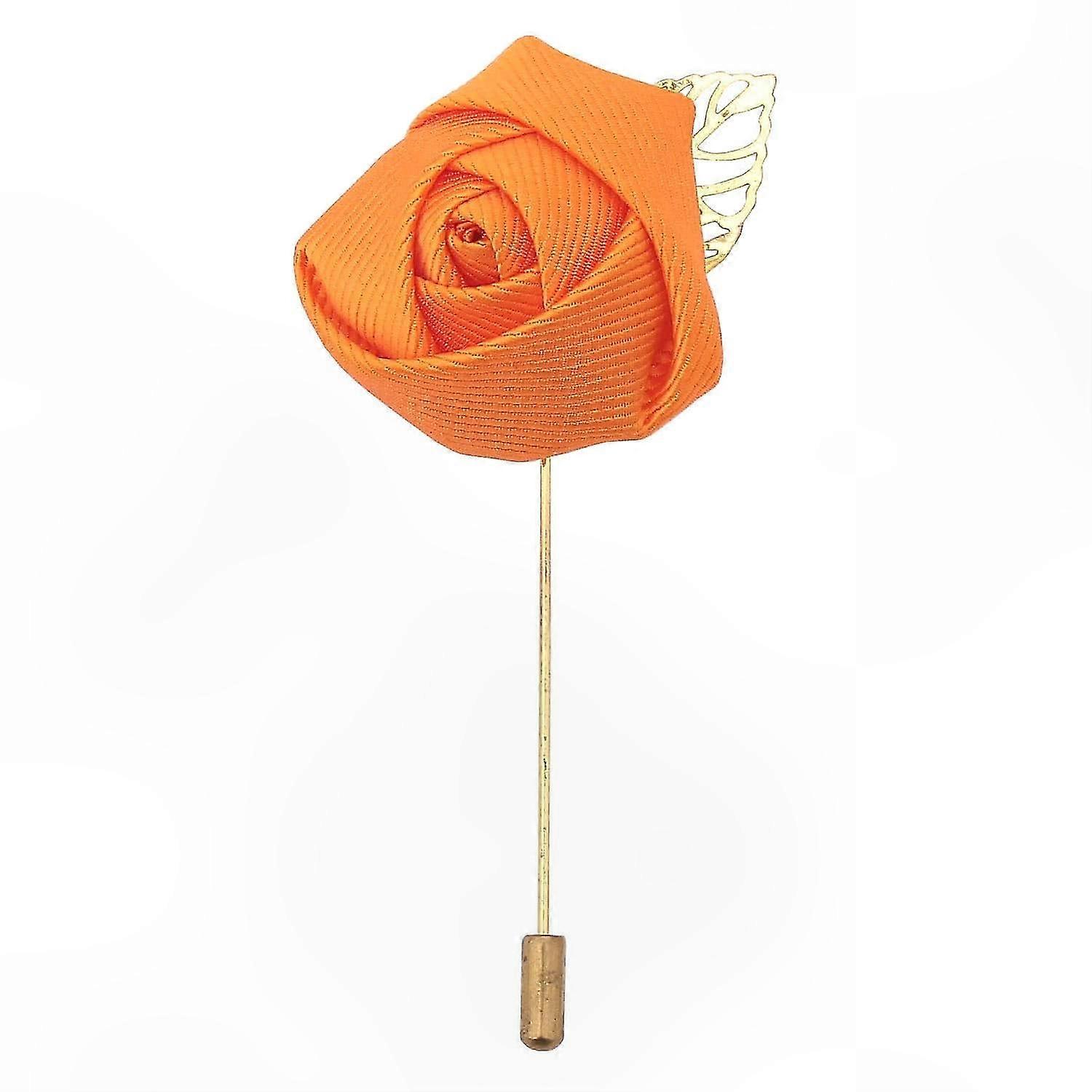 Orange Twill Lapel Pin with Simple Design