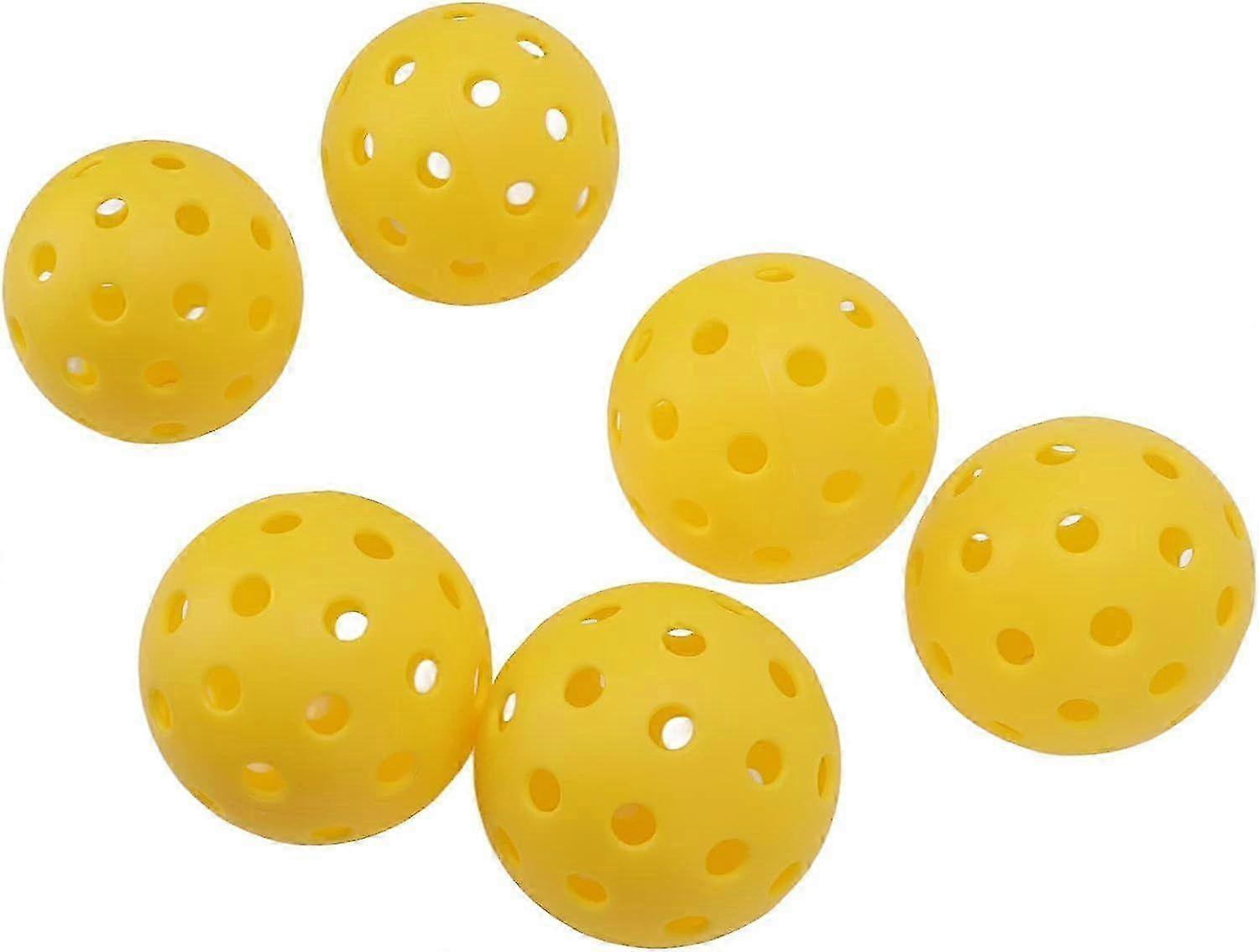 Indoor Practice Floorball, High Wind Resistance Stable Flying Route Yellow Maximum Bounce Plastic Pickleball Precise Drilling for Indoor