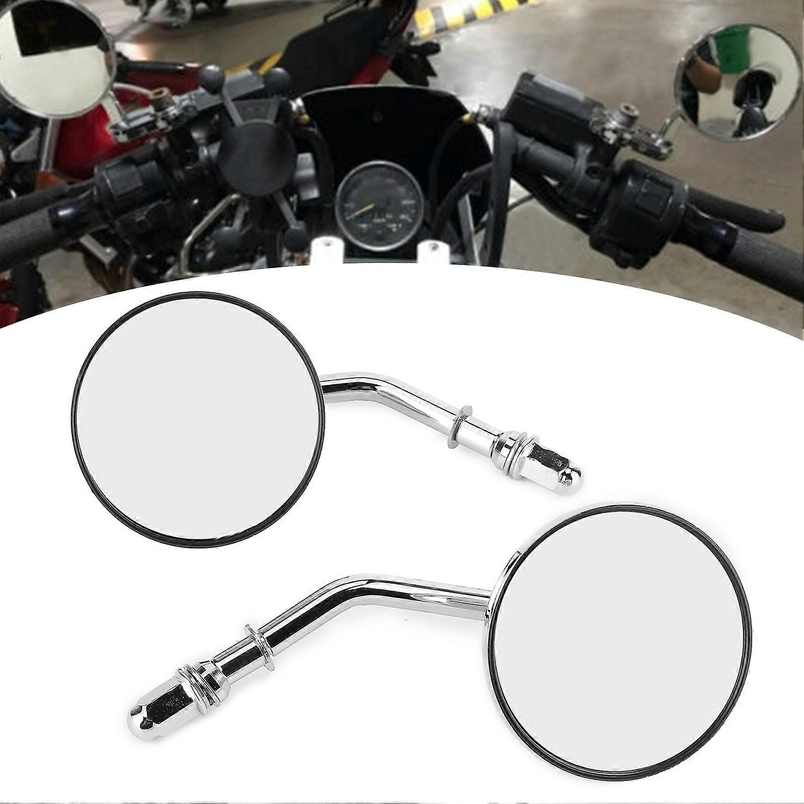 2pcs Foldable 360° Adjustable Round Motorcycle Handlebar Mirrors