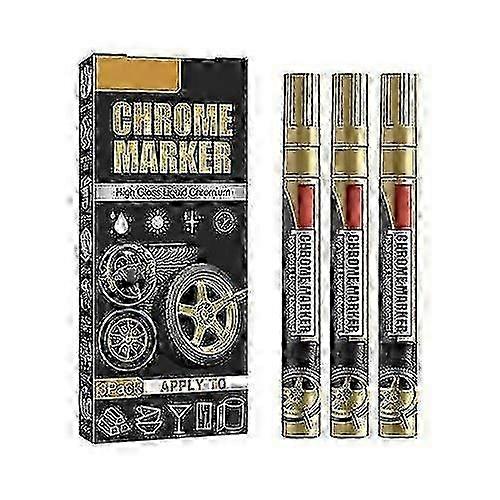 2025 New 3pcs Mirror Chrome Marker Set Diy Car Paint Pens Metallic Markers b Db