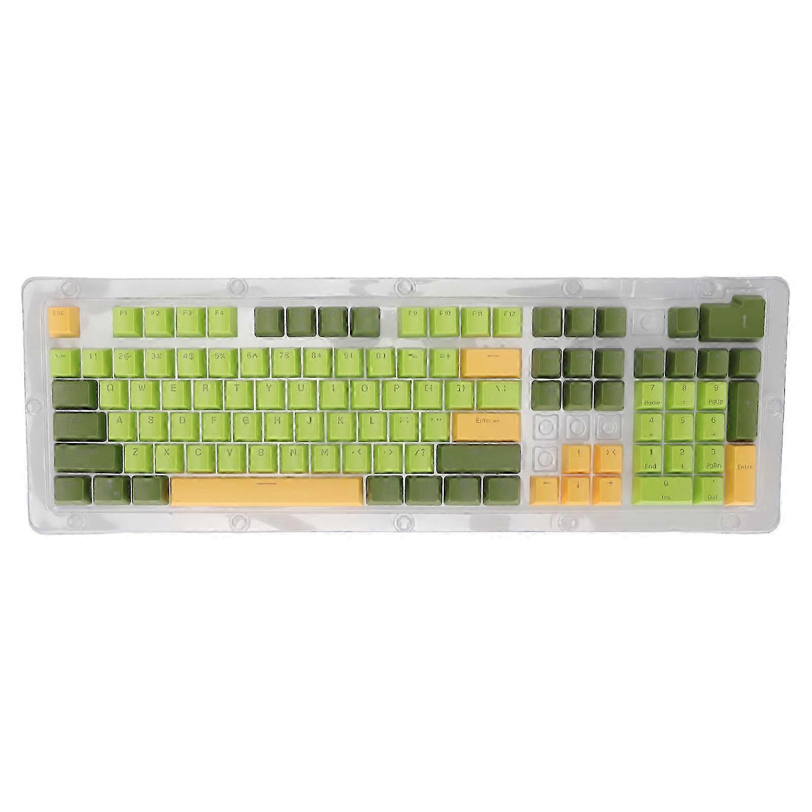 Keyboard Keycaps 107 Key Three Color Translucent Characters Arc Layout Mechanical Keyboard Keycaps 2025