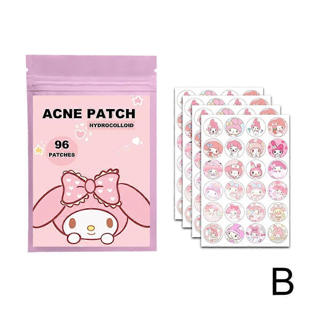 Cujmh Acne Patch 96pcs Cartoon Hydrocolloid Pimple Stickers Waterproof Invisible Spot Care