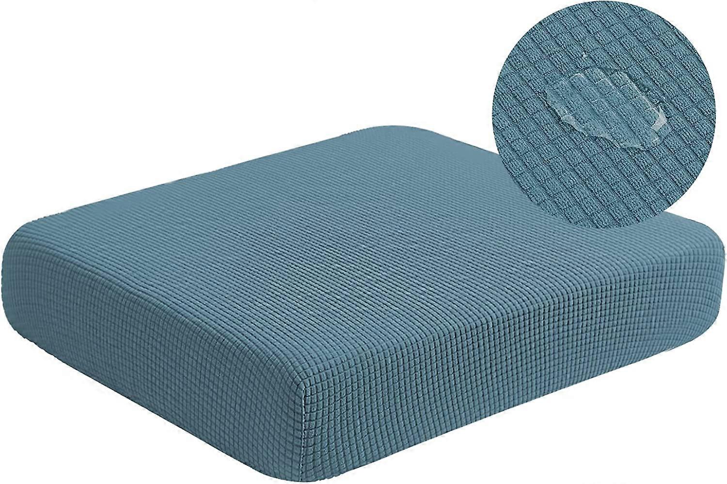 Water Repellent Sofa Couch Cushion Covers Sofa Seat Slipcover Suitable For 1/2/3 Setaer Furniture Protector, Non Slip Small Checks, Dusty Blue