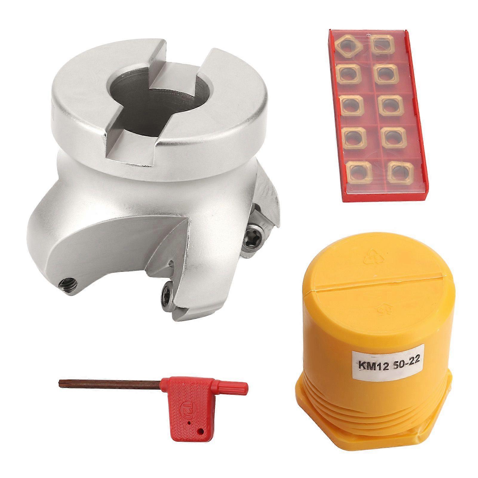 4 Flute Face Mill Cutter Head with 10 Inserts Robust Oxidation Resistance for Metal Processing
