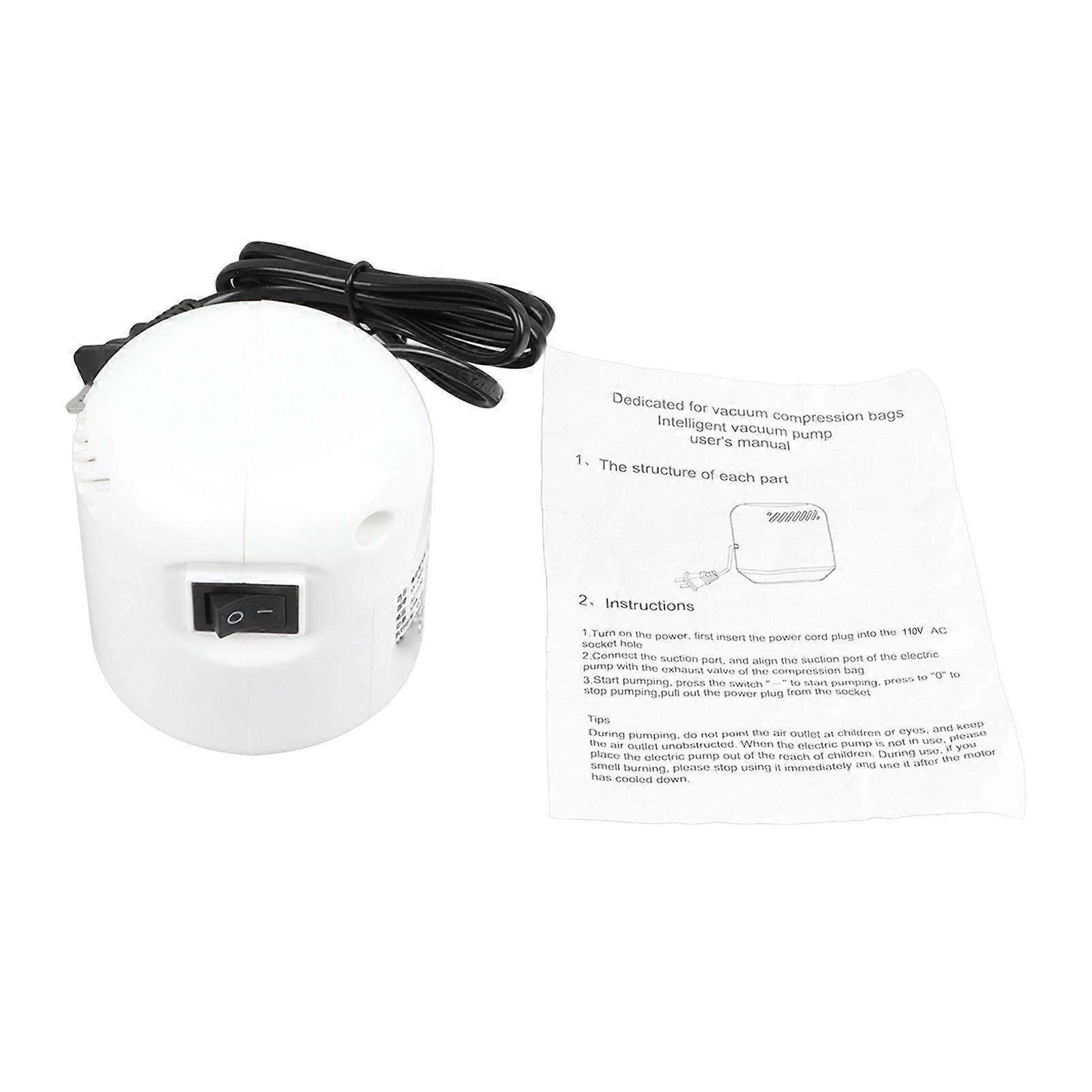 Electric Storage Bag Pump White Powerful Efficient Easy Operation Electric Air Pump for Compression Bag