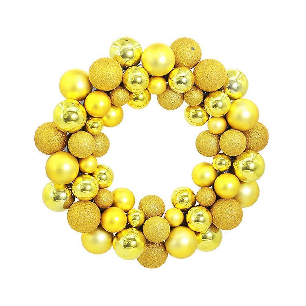 Golden Christmas Wreath Ball Ornament for Window Hanging Decoration