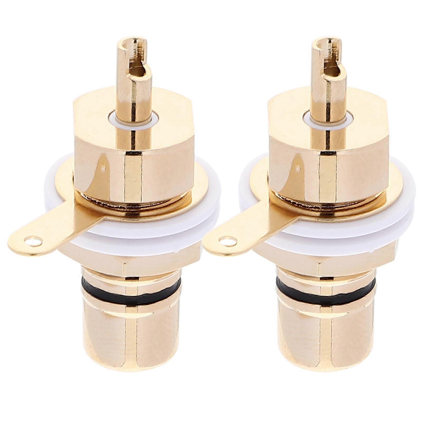 Rca Female Socket Adapter for Speaker 2Pcs Pure Copper Gold Plated Connector