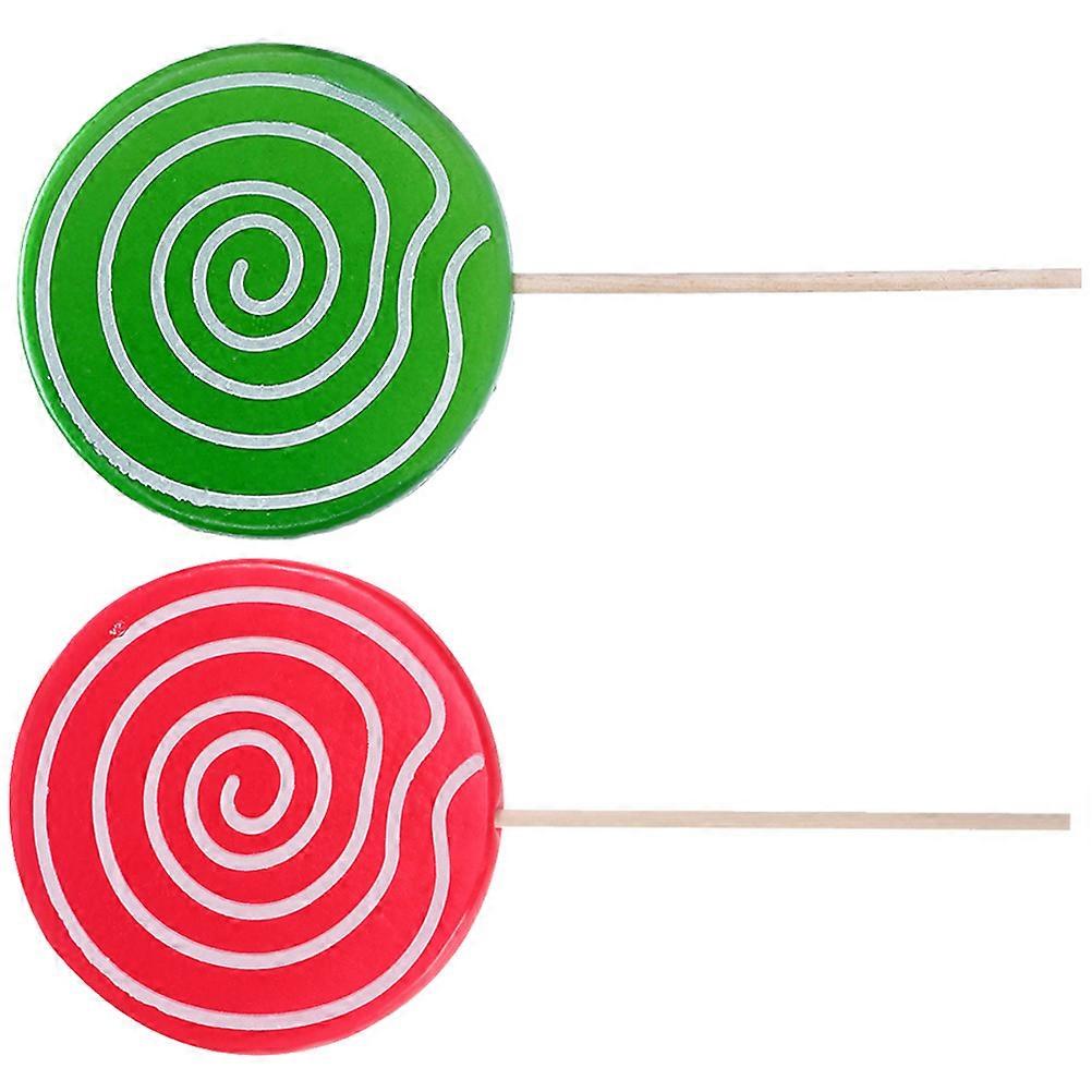 Simulation Lollipop Prop Wooden Toy for Photo 2Pcs