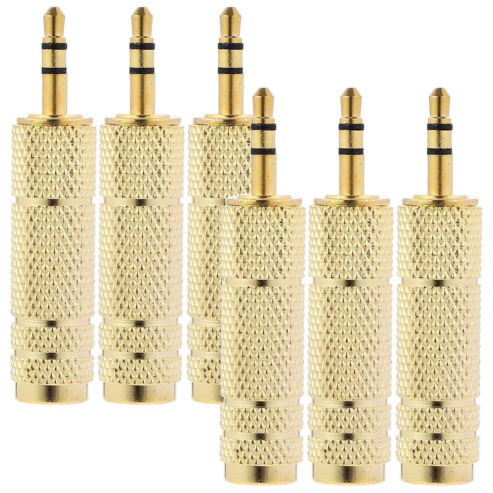 Golden Audio Adapter 6Pcs Headphone Jack Converter for Conversion Use