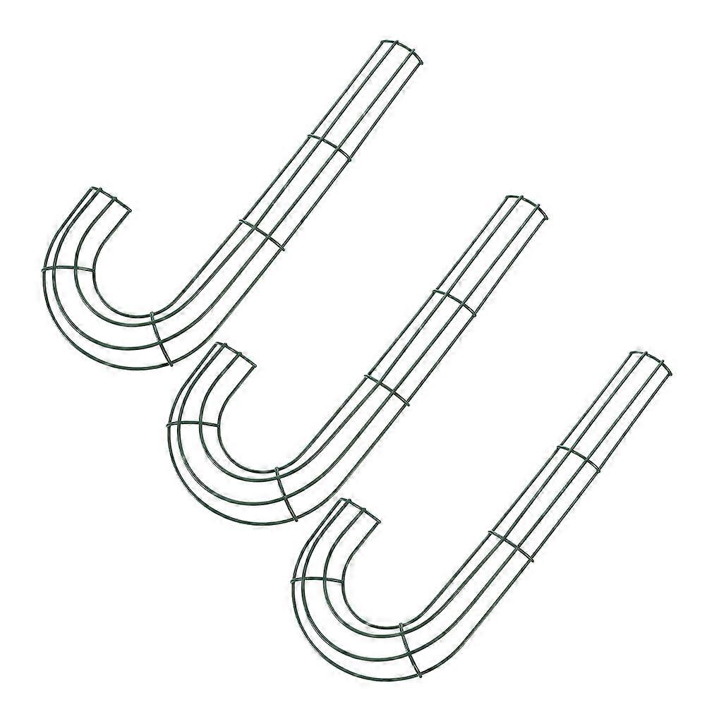 Iron Candy Cane Wire Wreath Frame for DIY 9Pcs J Shaped Garland Rings