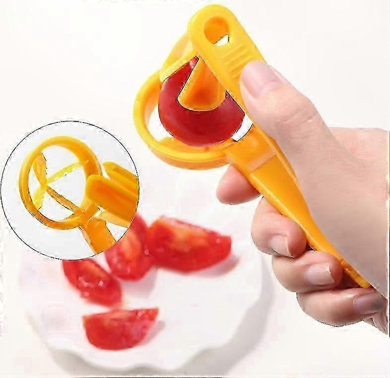 Manual Pizza Cutter Tool for Slicing Cherry, Grape, and Yellow Tomato - Compact Kitchen Accessory for Small Fruits