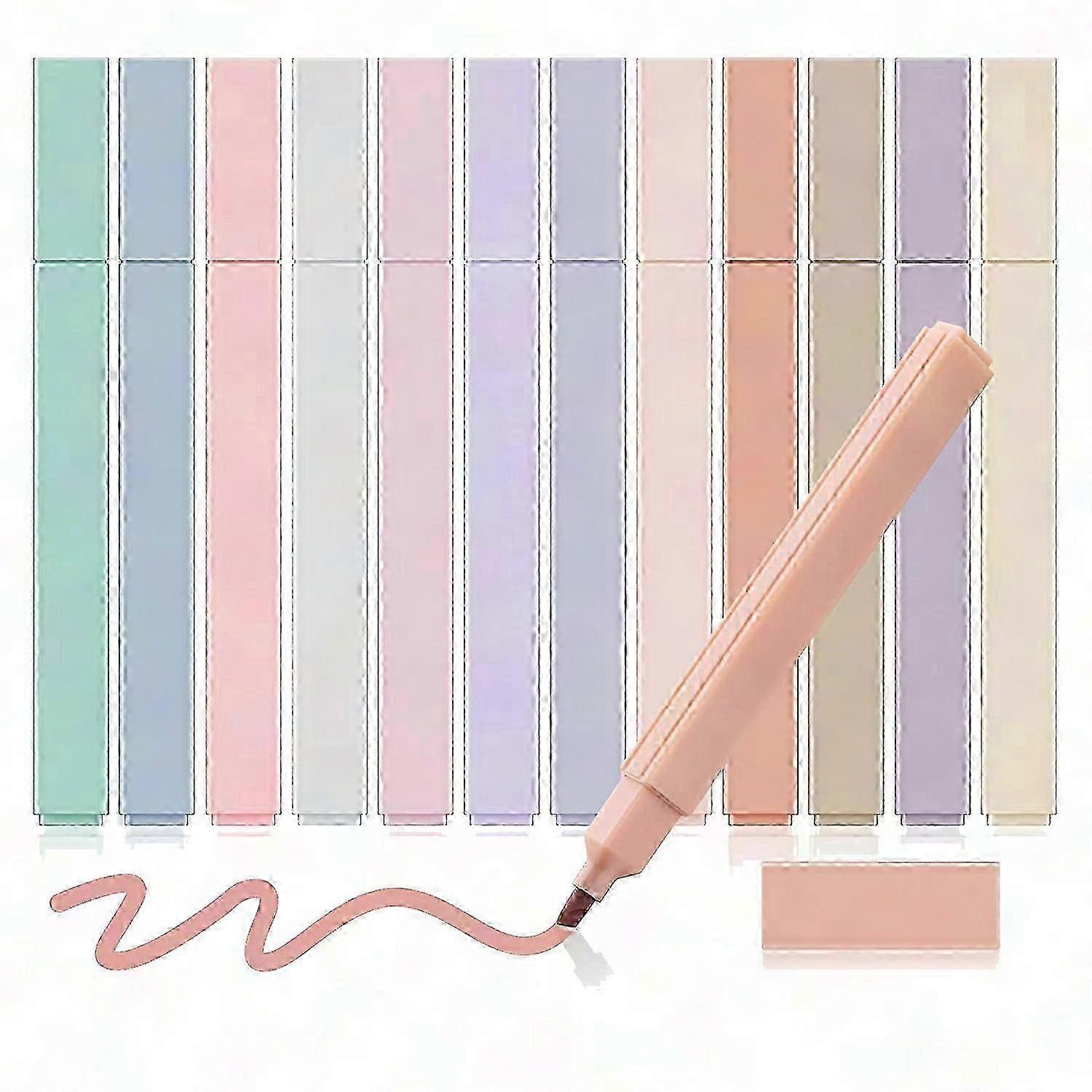 Pastell Bibel Textmarker Kein Ausbluten Soft Tip 12 Farben Ästhetische Studie Schreibwaren