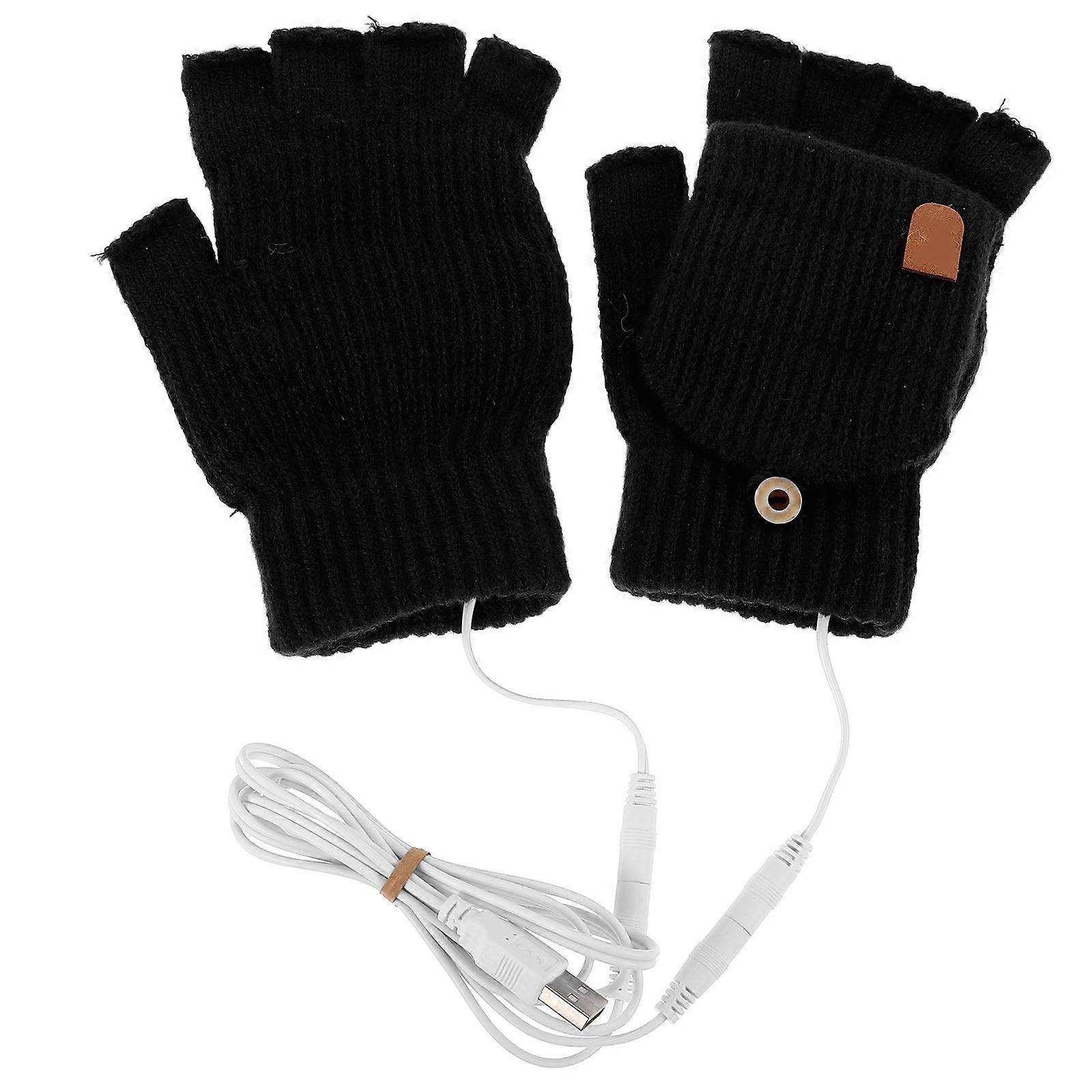 USB Heated Gloves Fingerless for Women 3Pairs Warm Running and Cycling Gloves