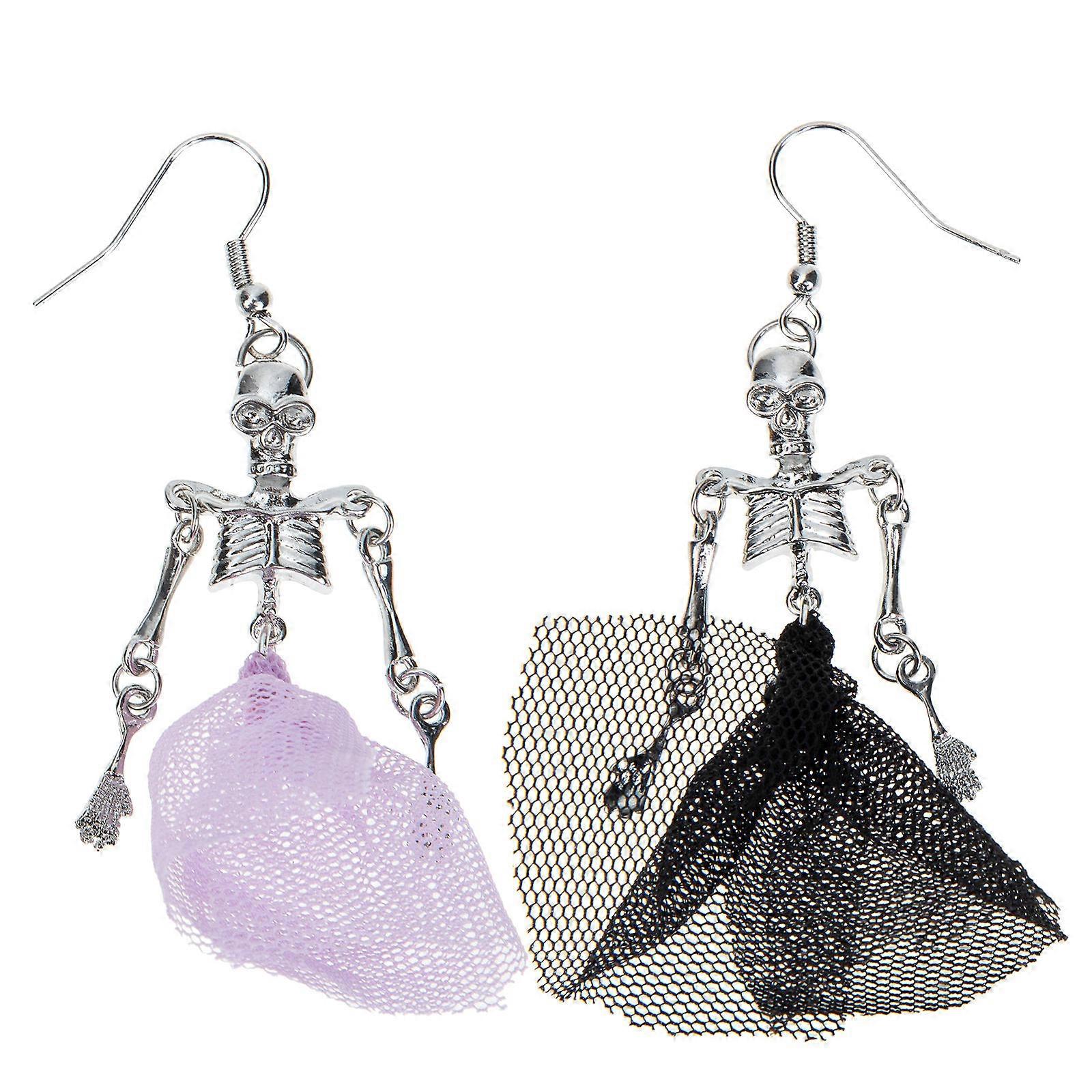 Halloween Skull Earrings Dangle Skeleton Earrings for Decor 1Pair