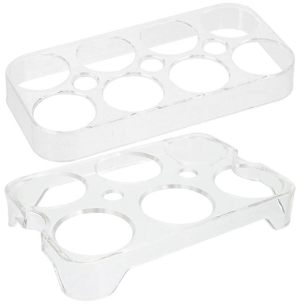 Egg Tray for Refrigerator 8-Pcs Multifunctional Egg Organizer Transparent PP Household Kitchen Storage Space Saving