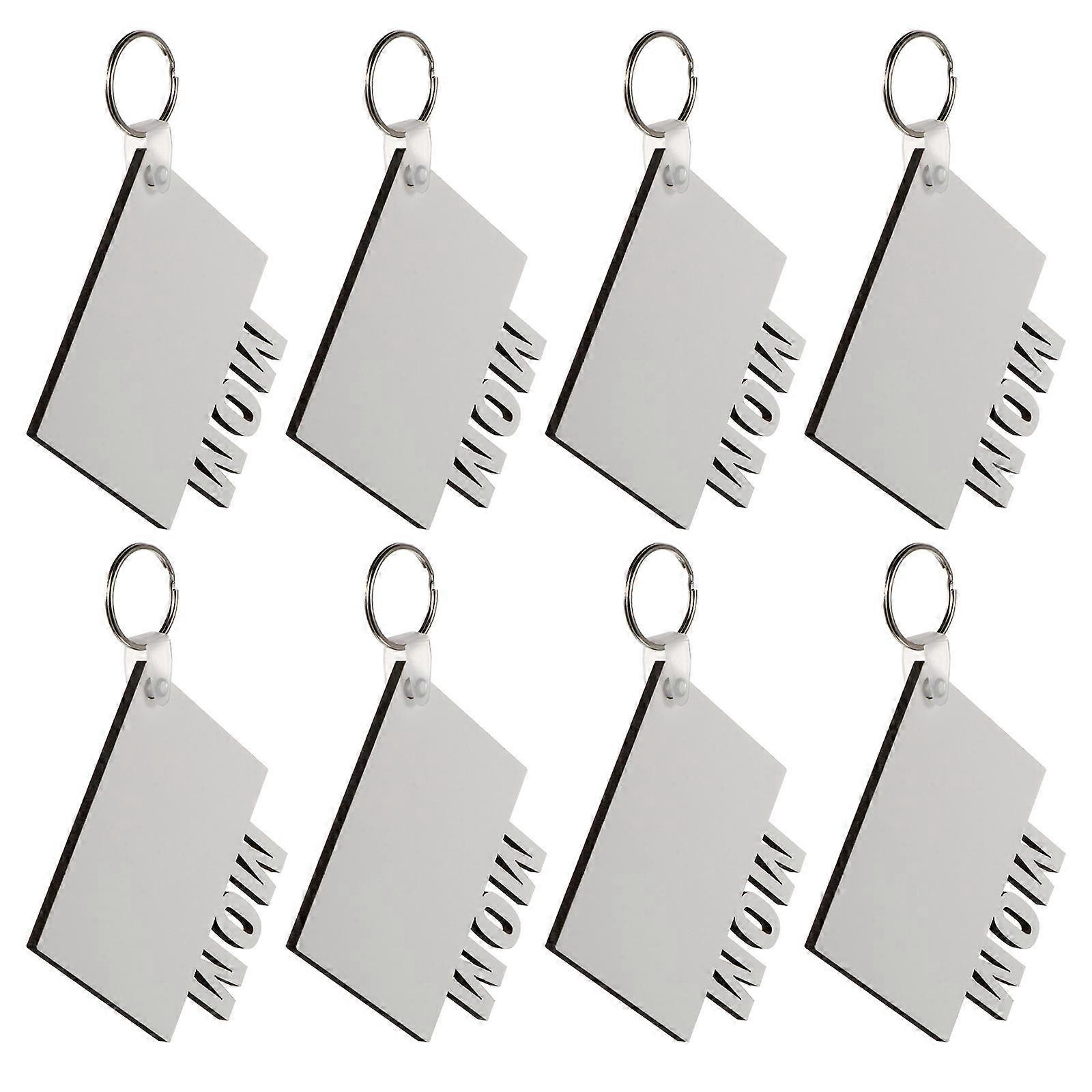 Heat Transfer Key Chain Blank for DIY Crafts 40Pcs Density Board White
