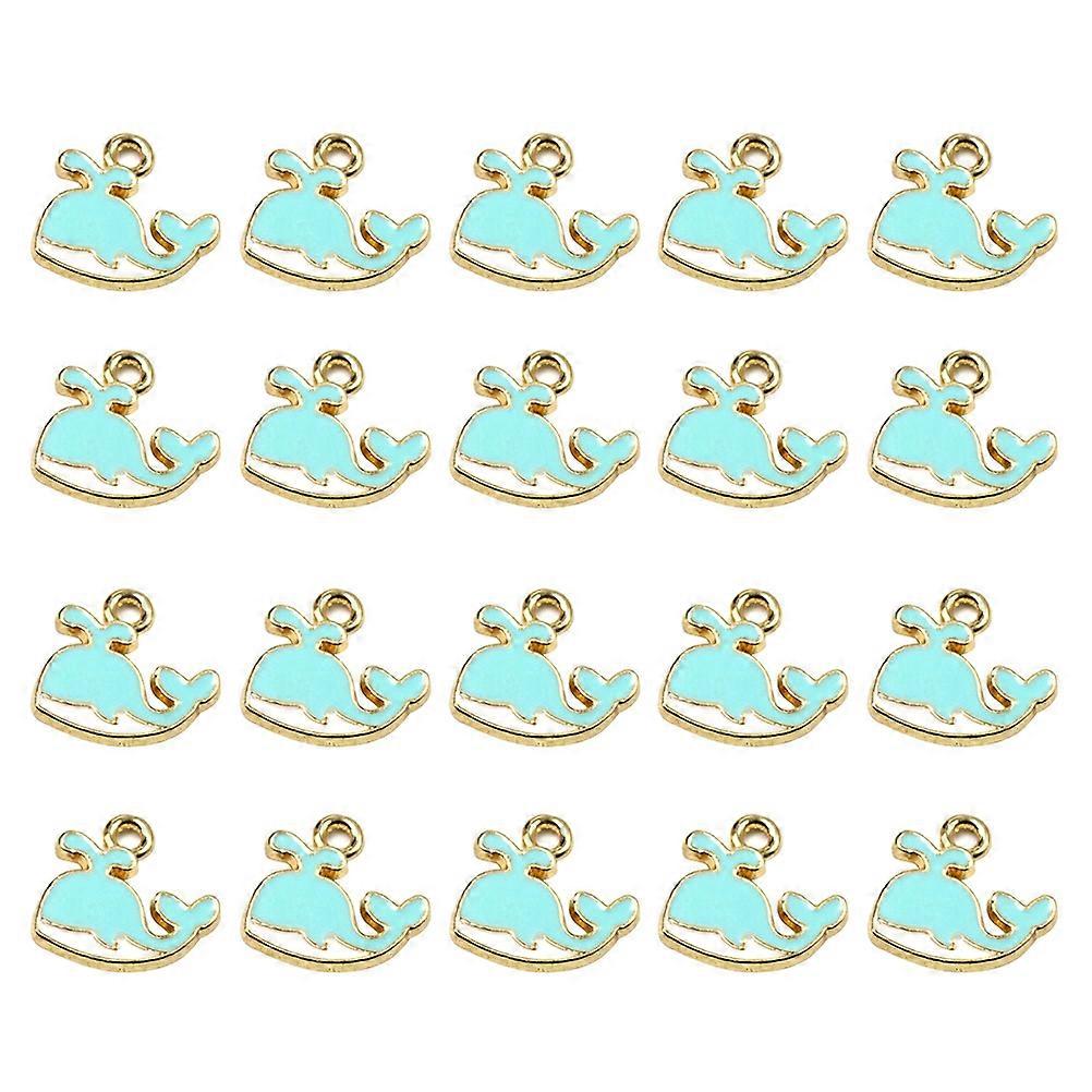 Jewelry Making Pendant Alloy Blowing Whale Charm 40Pcs Blue