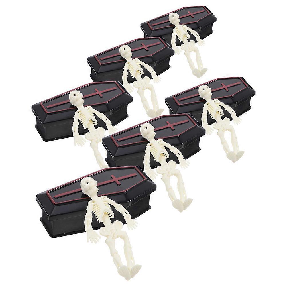 Halloween Coffin Skeleton Models for Indoor Decorations 6Sets